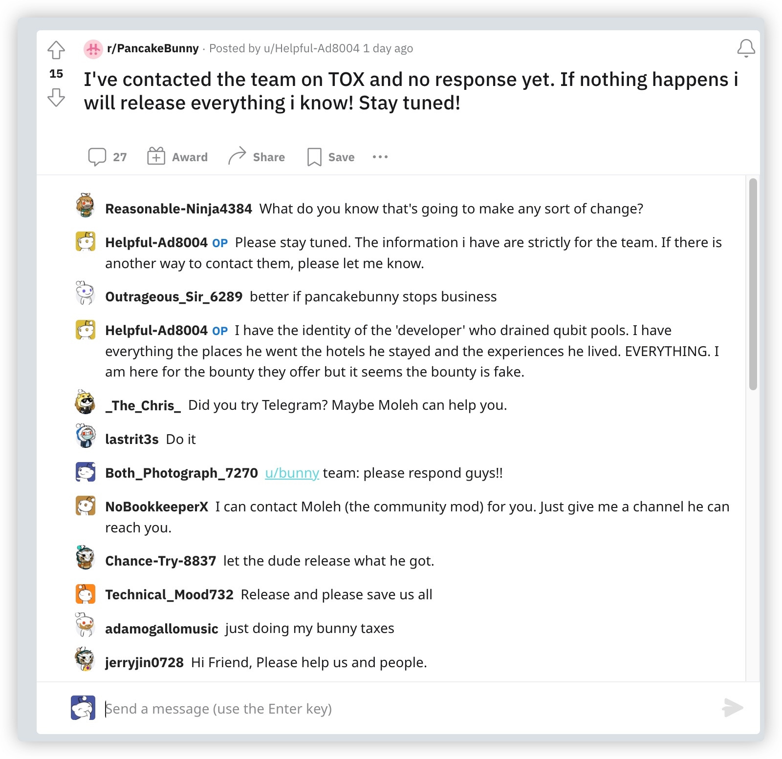iShot 2022-02-13 — Screenshot showing victims being removed from Telegram / team behavior